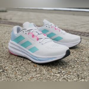 adidas Women's White and Aqua Athletic Shoes